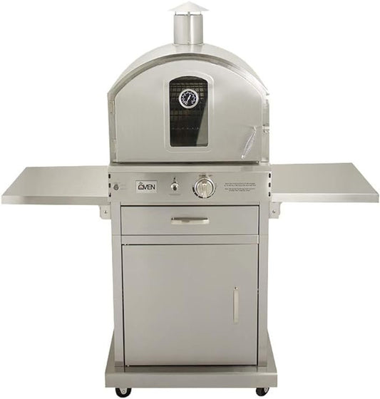 Summerset ‘The Oven’ Outdoor Freestanding Large Capacity Gas Oven with Pizza Stone, Smoker Box and Mobile Cart, 304 Stainless Steel Construction, Natural Gas