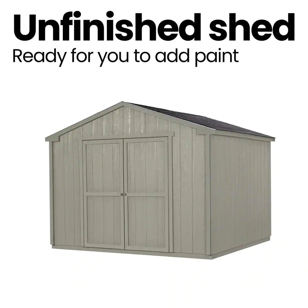 Professionally Installed Princeton 10 Ft. X 10 Ft. Outdoor Wood Storage Shed with Driftwood Grey Shingles (100 Sq. Ft.)