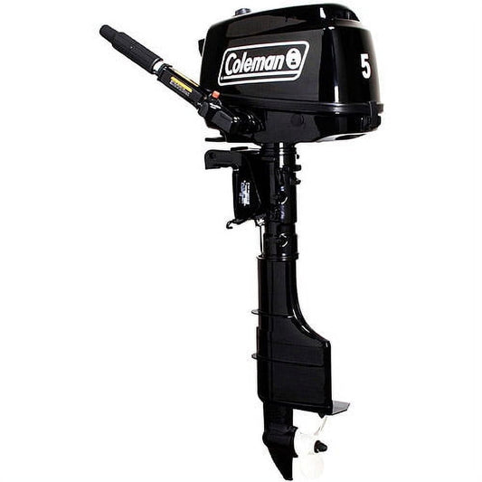 Coleman Powersports 5 HP 4 Stroke Outboard Boat Motor with Easy Pull Start F5BMS