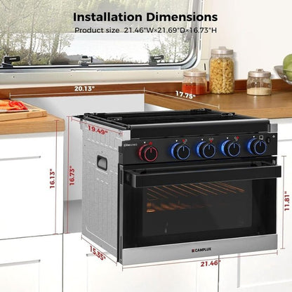 CAMPLUX 2-in-1 RV Propane Oven Stove