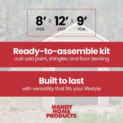 Majestic Do-It-Yourself 8 Ft. X 12 Ft. Outdoor Wood Storage Shed with Transom Windows and Wrap around Loft (96 Sq. Ft.)