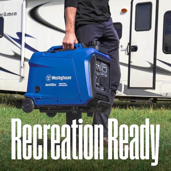 4,000-Watt Gas Powered Portable Inverter Generator with Recoil Start, LED Data Center